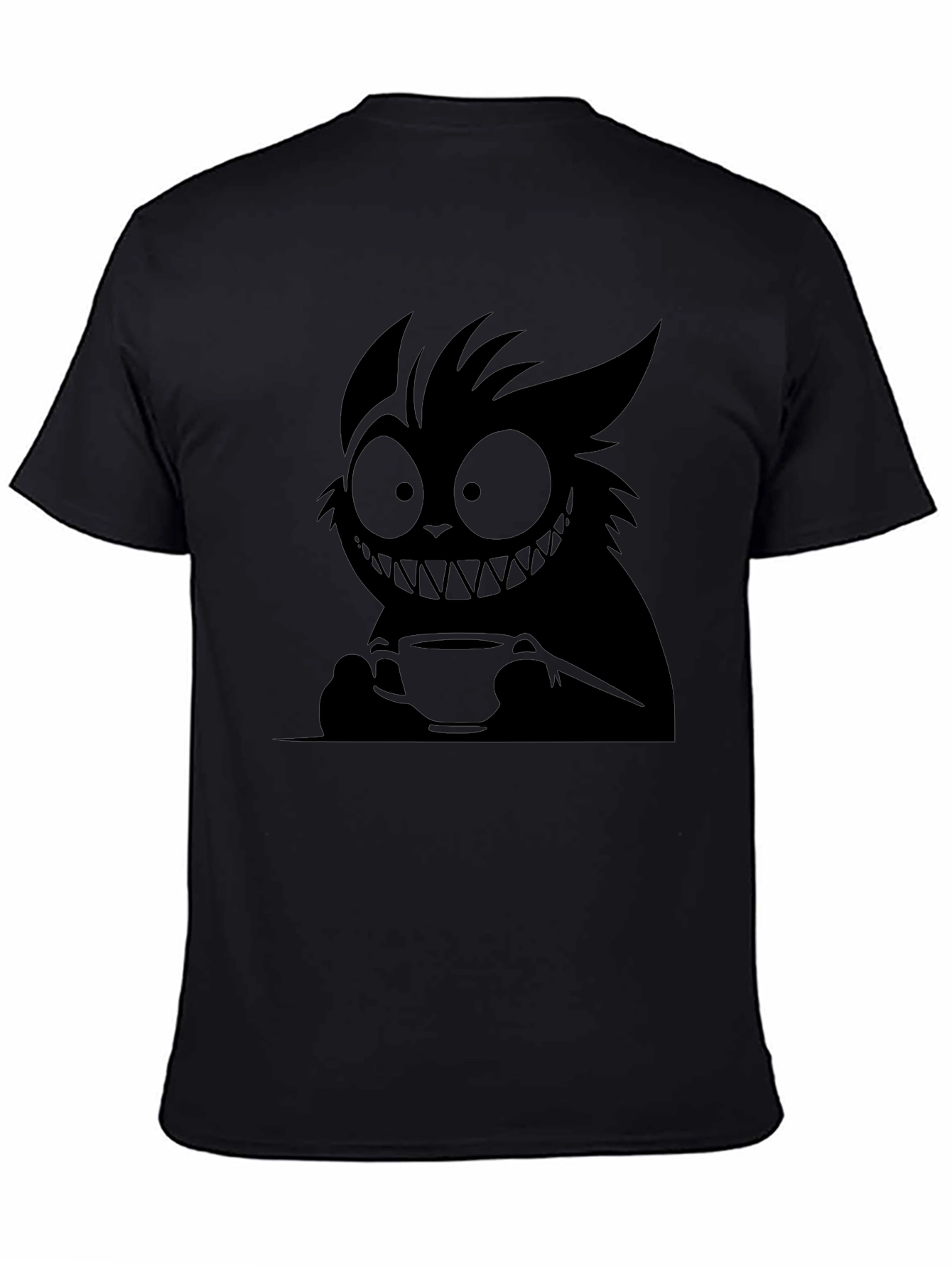 Whimsical Dark Cartoon Cat T-Shirt