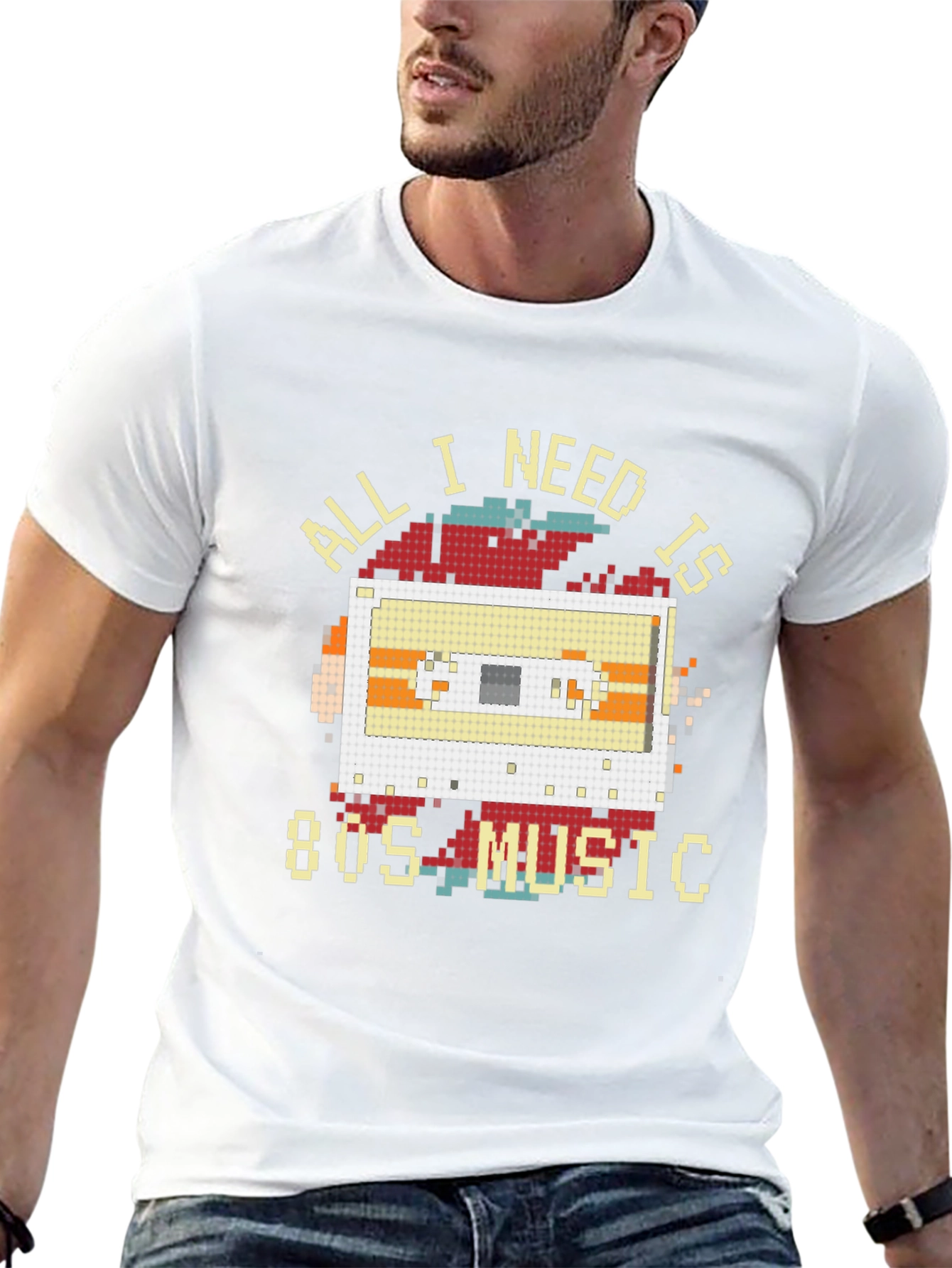 80s Music Cassette Pixel Art T-Shirt