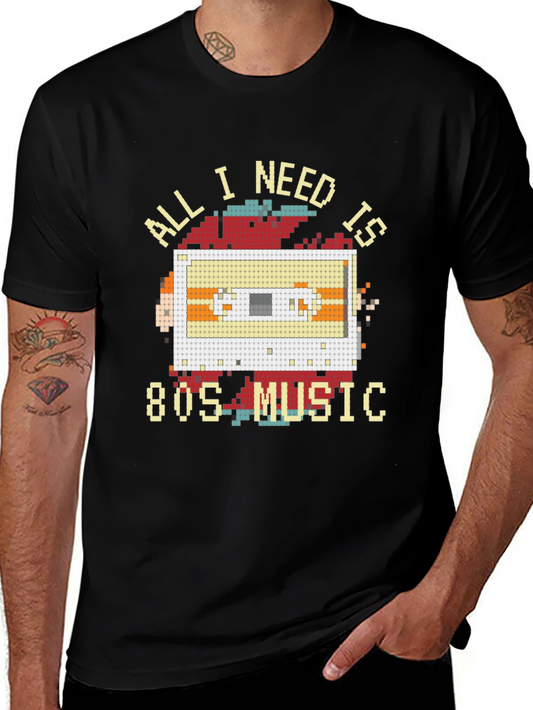 80s Music Cassette Pixel Art T-Shirt