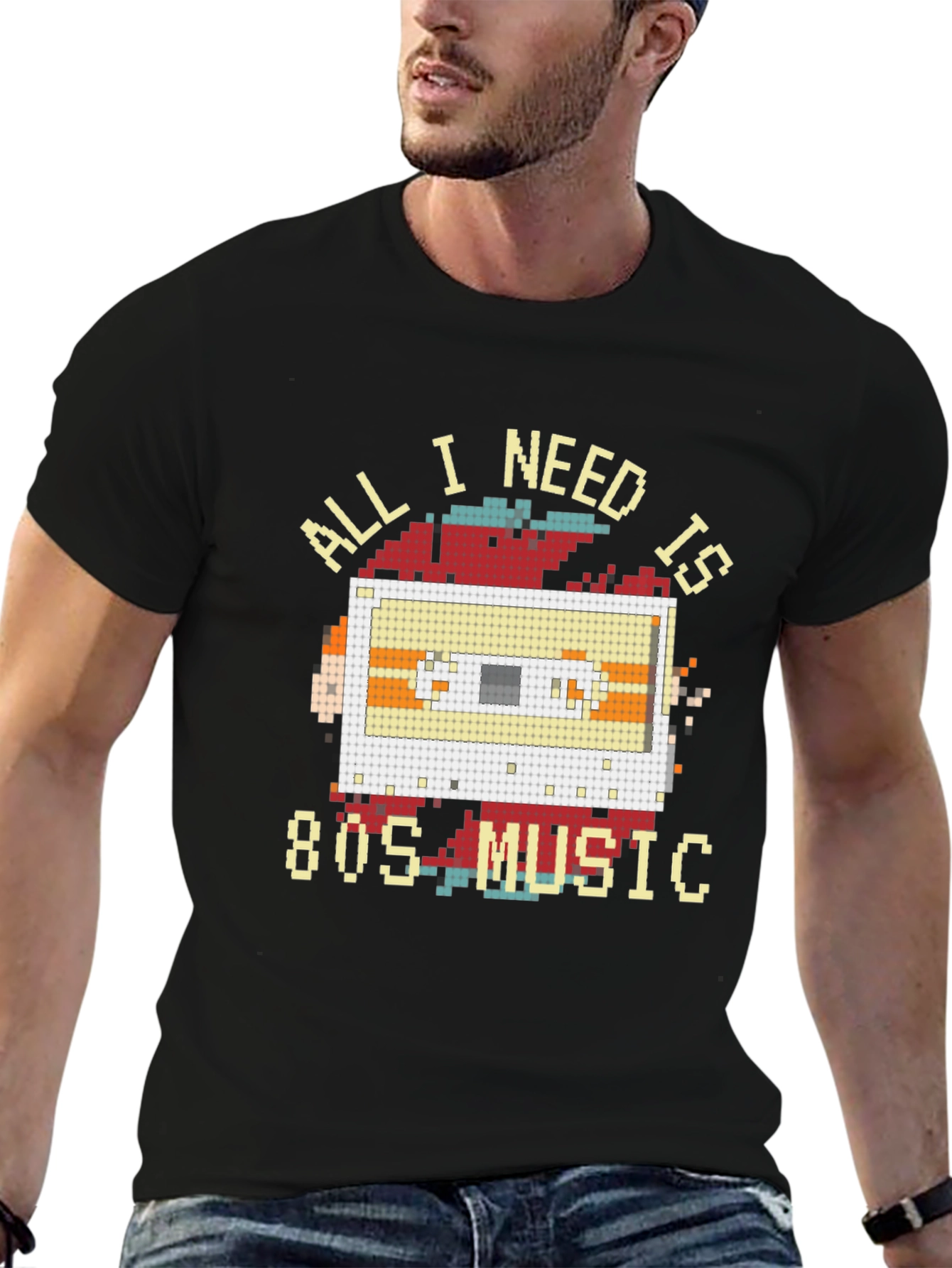 80s Music Cassette Pixel Art T-Shirt