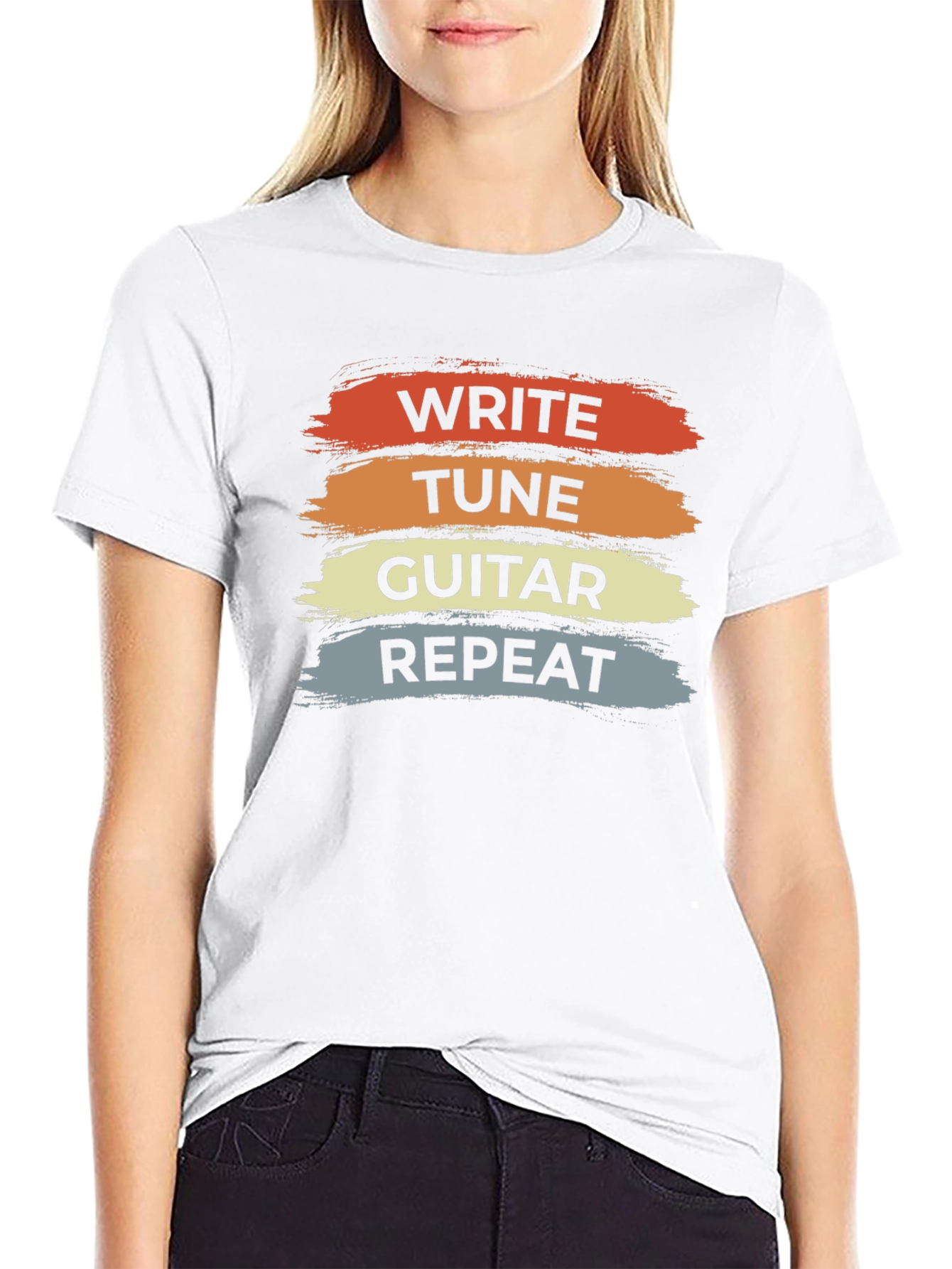 Write Tune Guitar Repeat T-Shirt - Music Lover Tee