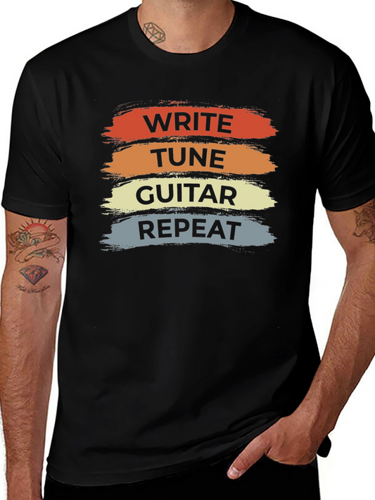 Write Tune Guitar Repeat T-Shirt - Music Lover Tee