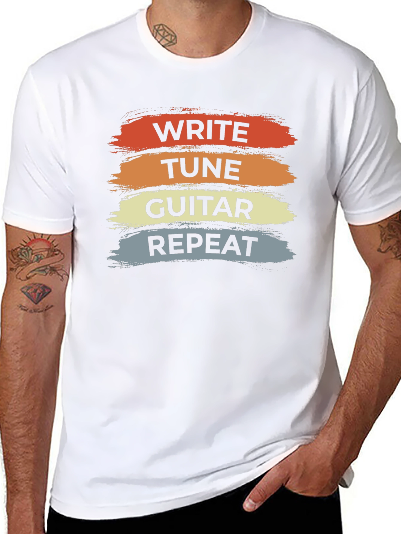 Write Tune Guitar Repeat T-Shirt - Music Lover Tee