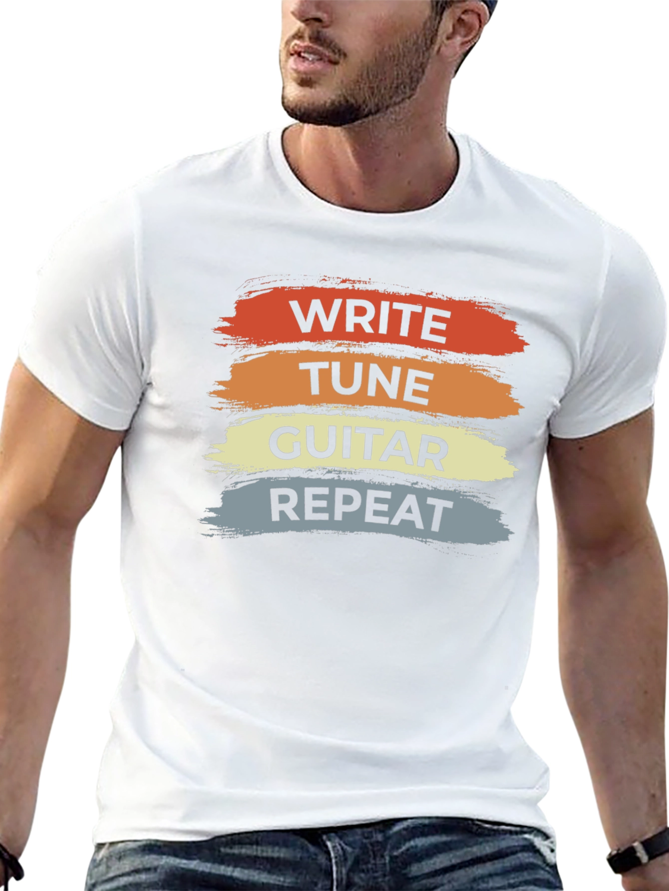 Write Tune Guitar Repeat T-Shirt - Music Lover Tee