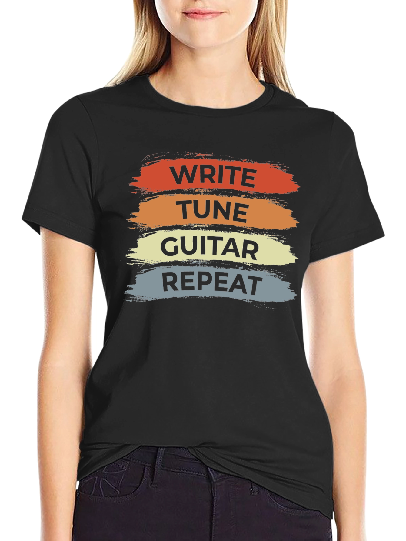 Write Tune Guitar Repeat T-Shirt - Music Lover Tee