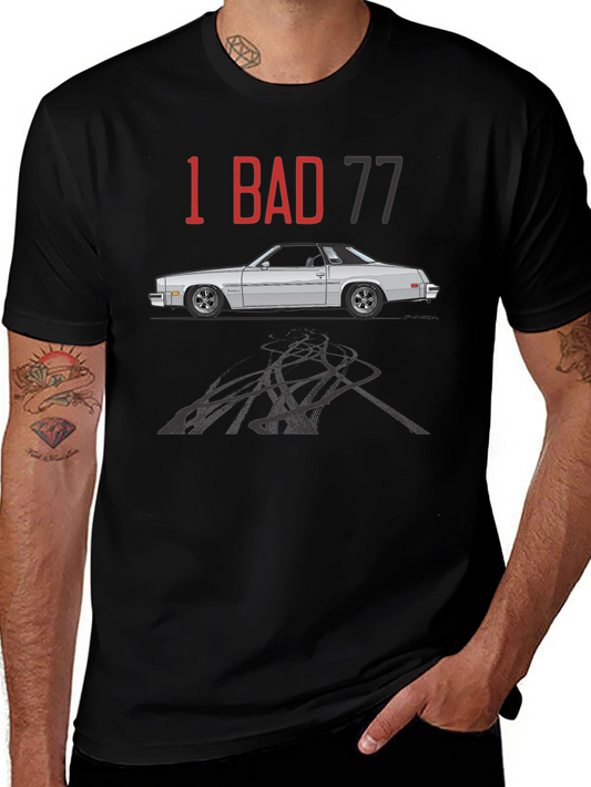1 Bad 77 Car Graphic Tee - Classic Automotive Style