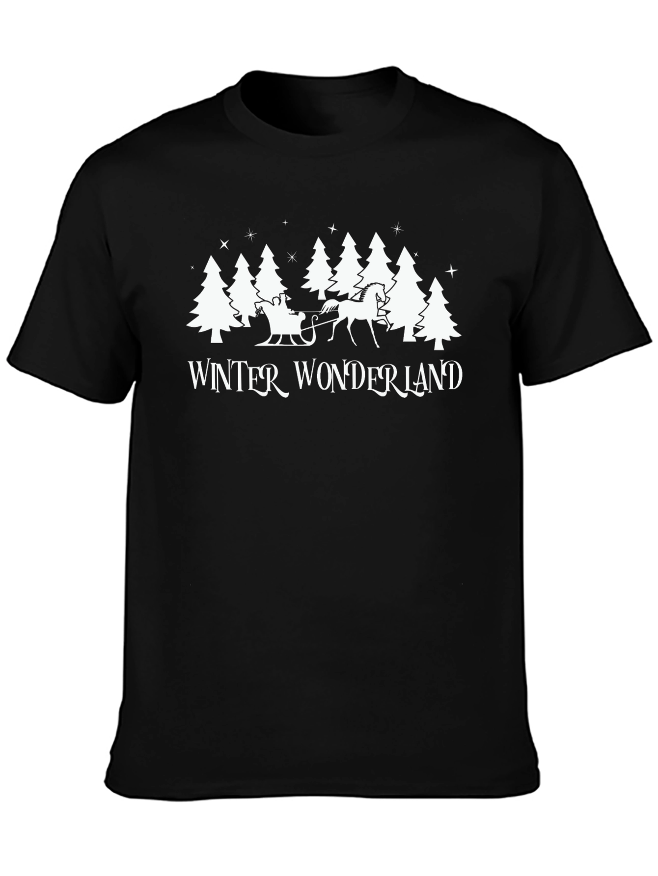 Winter Wonderland Graphic Tee - Black Holiday T-Shirt