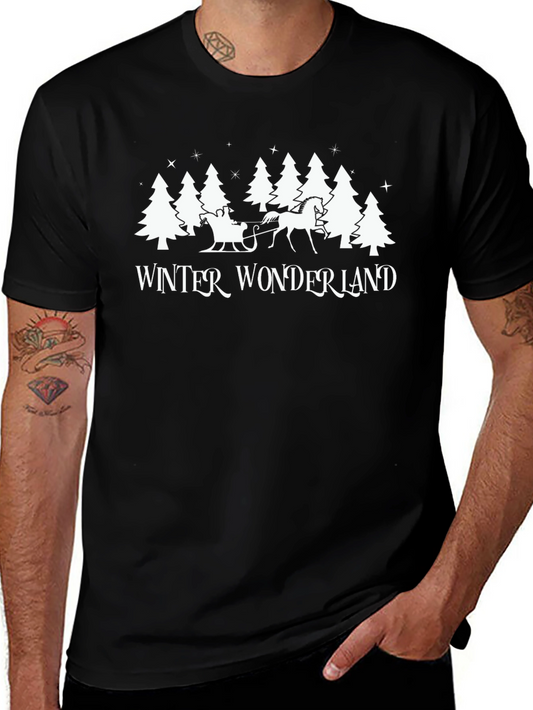 Winter Wonderland Graphic Tee - Black Holiday T-Shirt