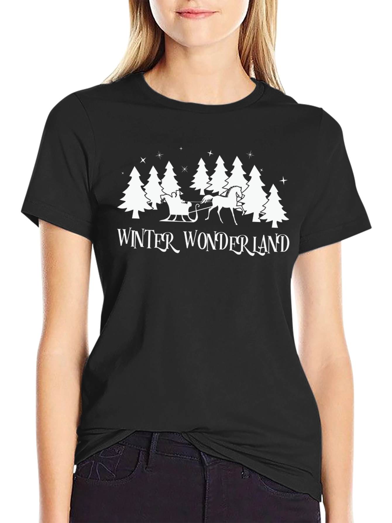 Winter Wonderland Graphic Tee - Black Holiday T-Shirt