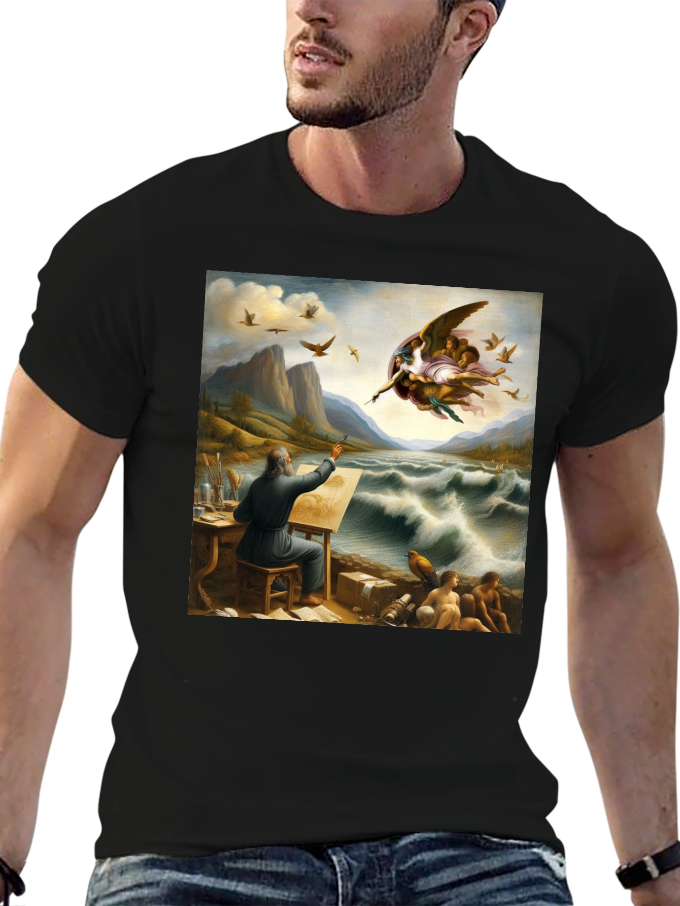 Artistic T-Shirt: Painter Sea Creation