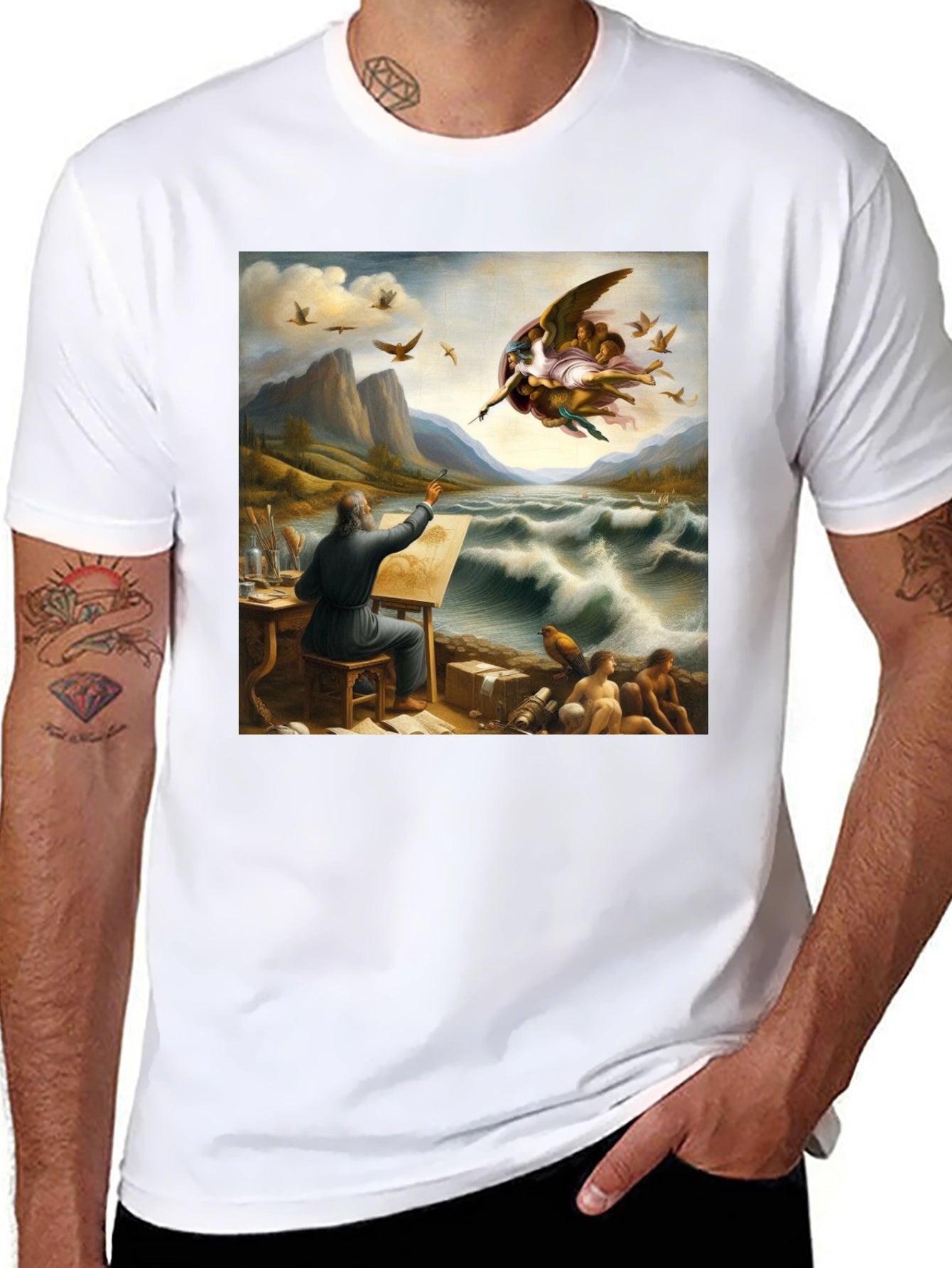 Artistic T-Shirt: Painter Sea Creation