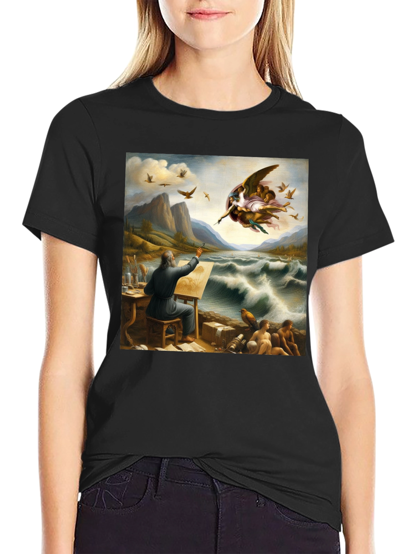 Artistic T-Shirt: Painter Sea Creation