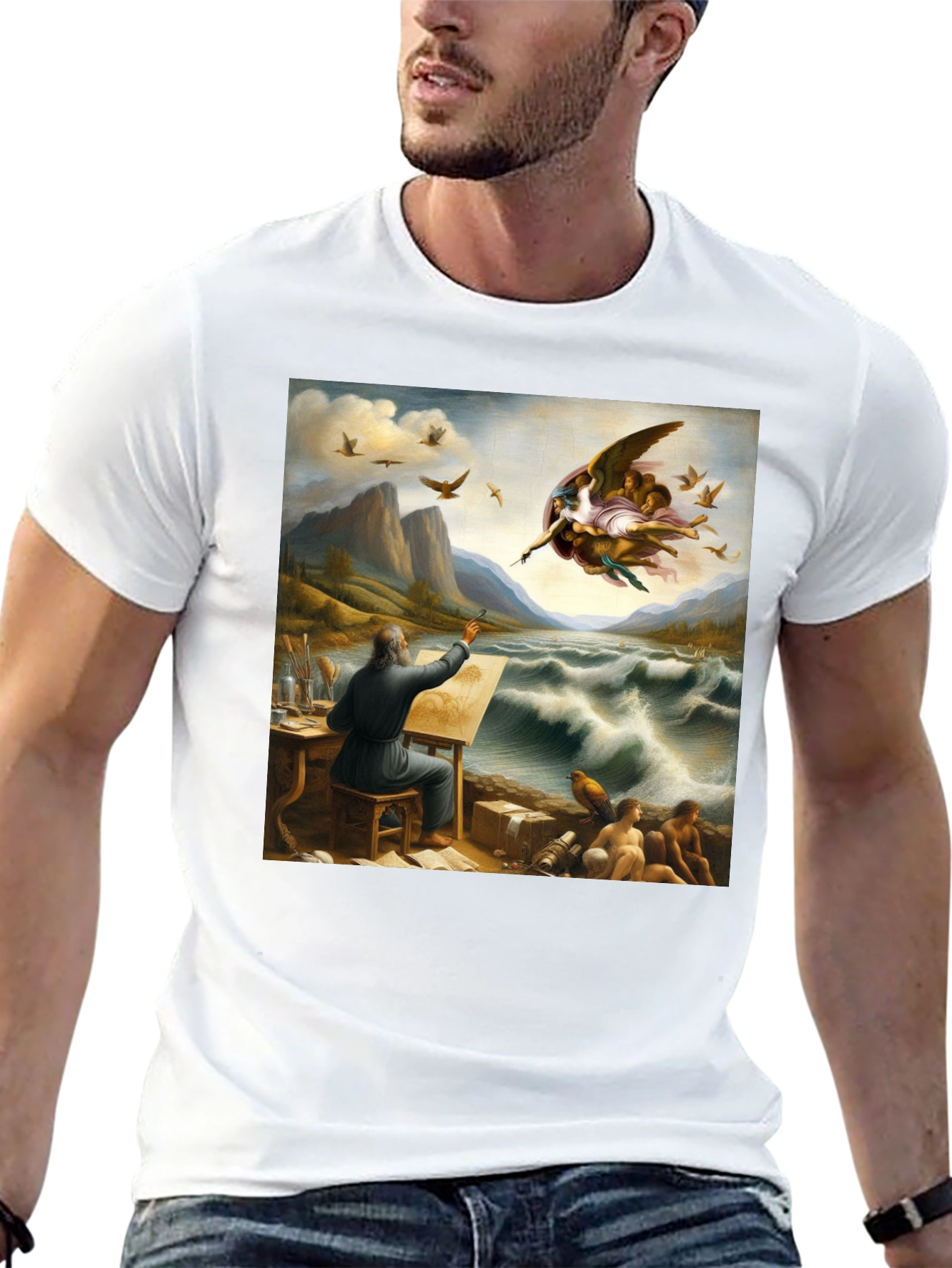 Artistic T-Shirt: Painter Sea Creation