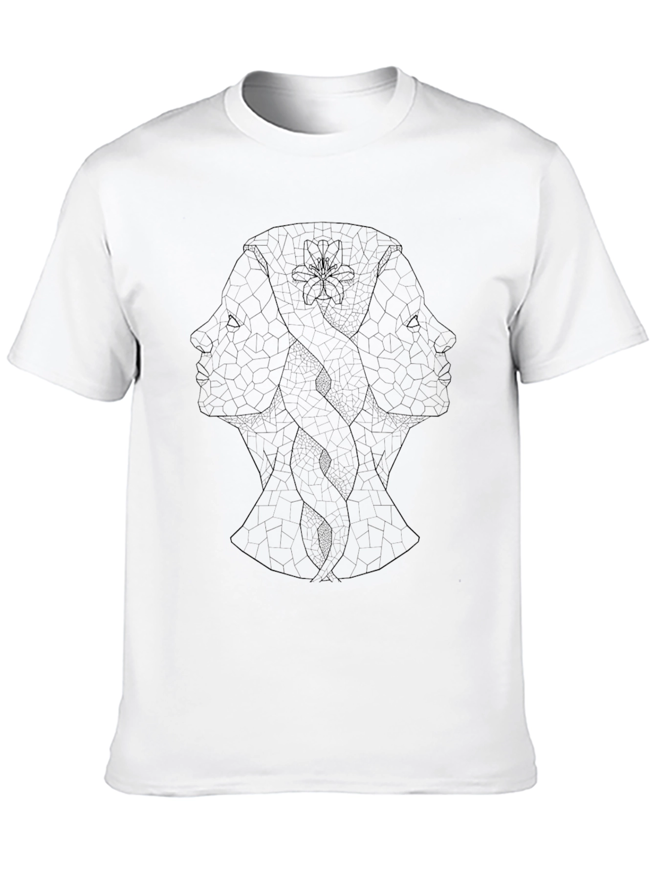 Abstract Faces Graphic Black T-Shirt