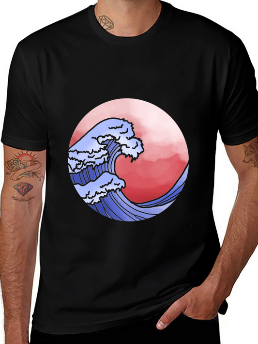 Wave Graphic Black T-Shirt