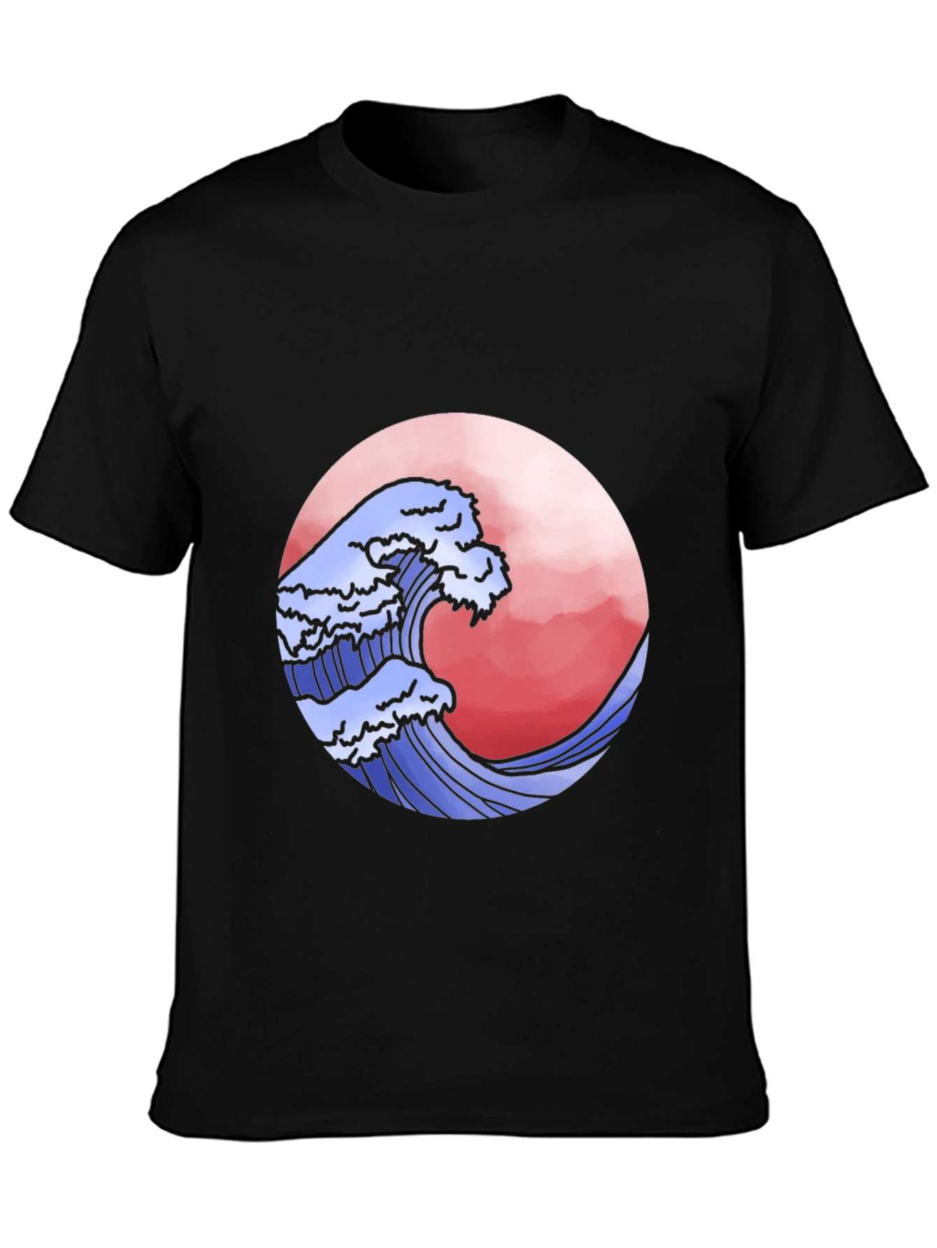 Wave Graphic Black T-Shirt