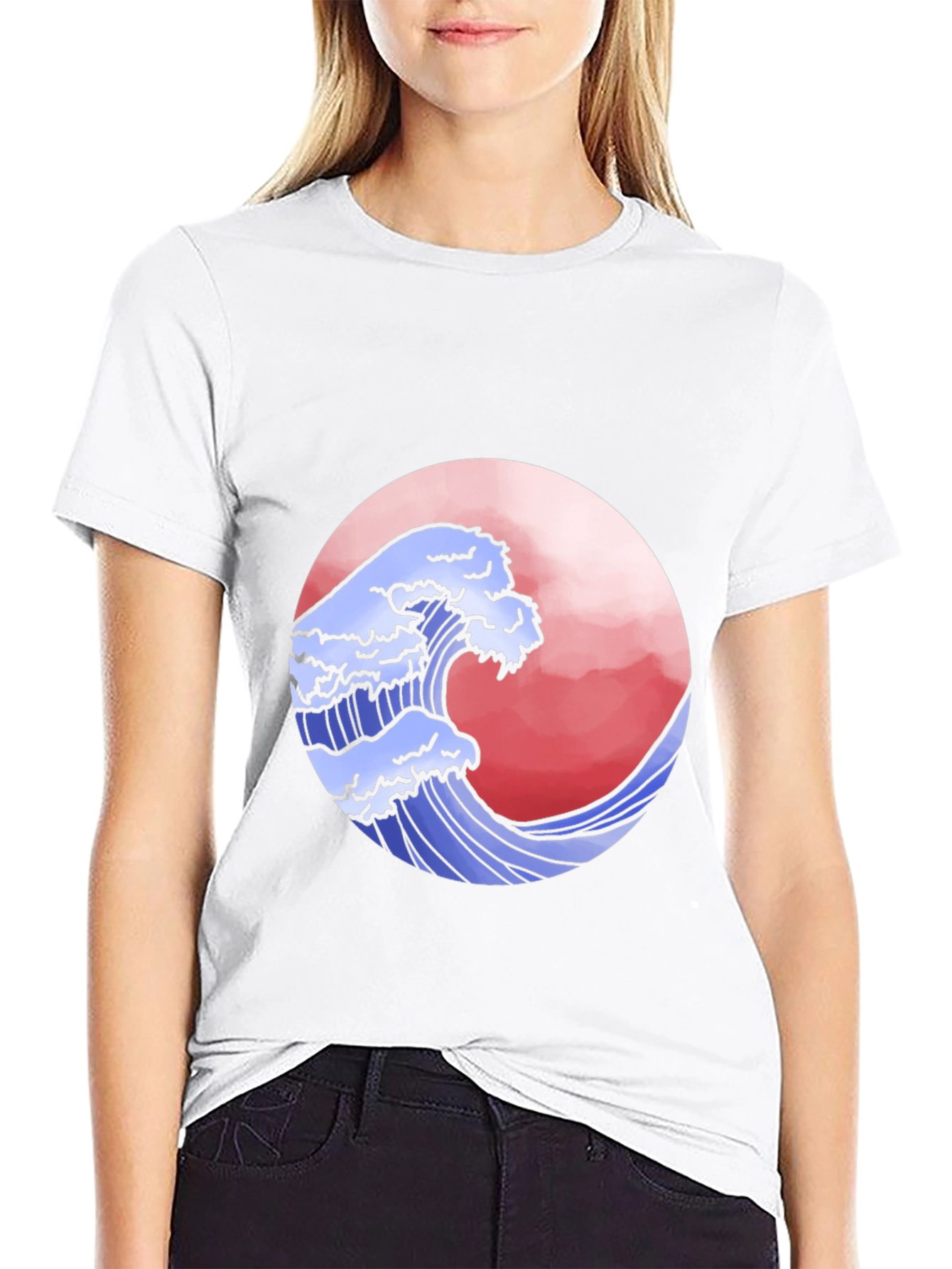 Wave Graphic Black T-Shirt
