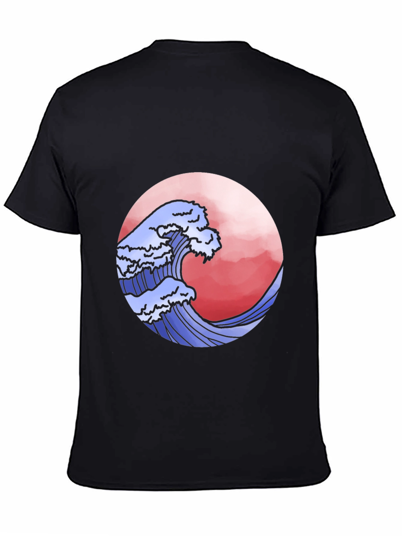 Wave Graphic Black T-Shirt