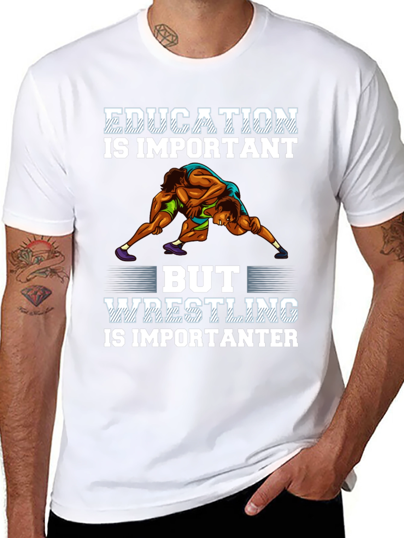 Wrestling Is Importanter T-Shirt - Black