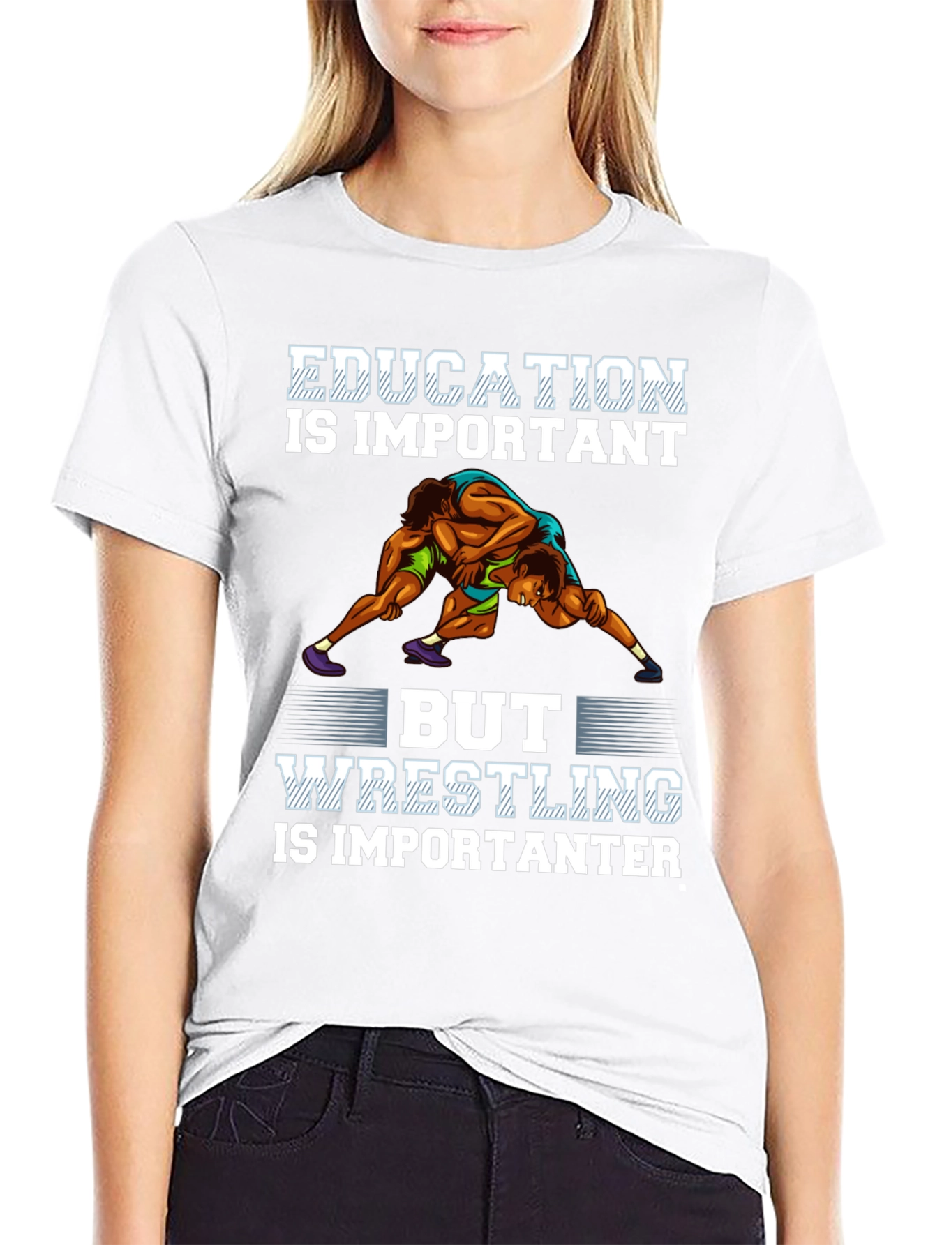 Wrestling Is Importanter T-Shirt - Black