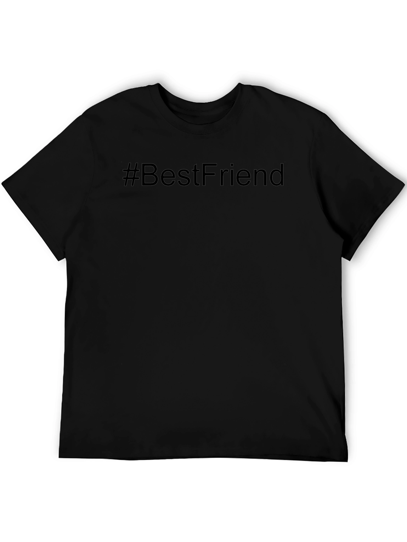 #BestFriend Black Crew Neck T-Shirt