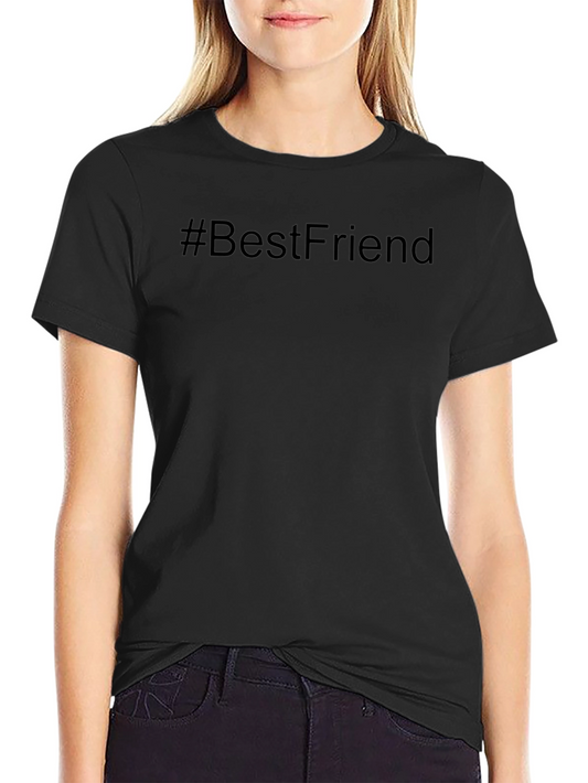 #BestFriend Black Crew Neck T-Shirt