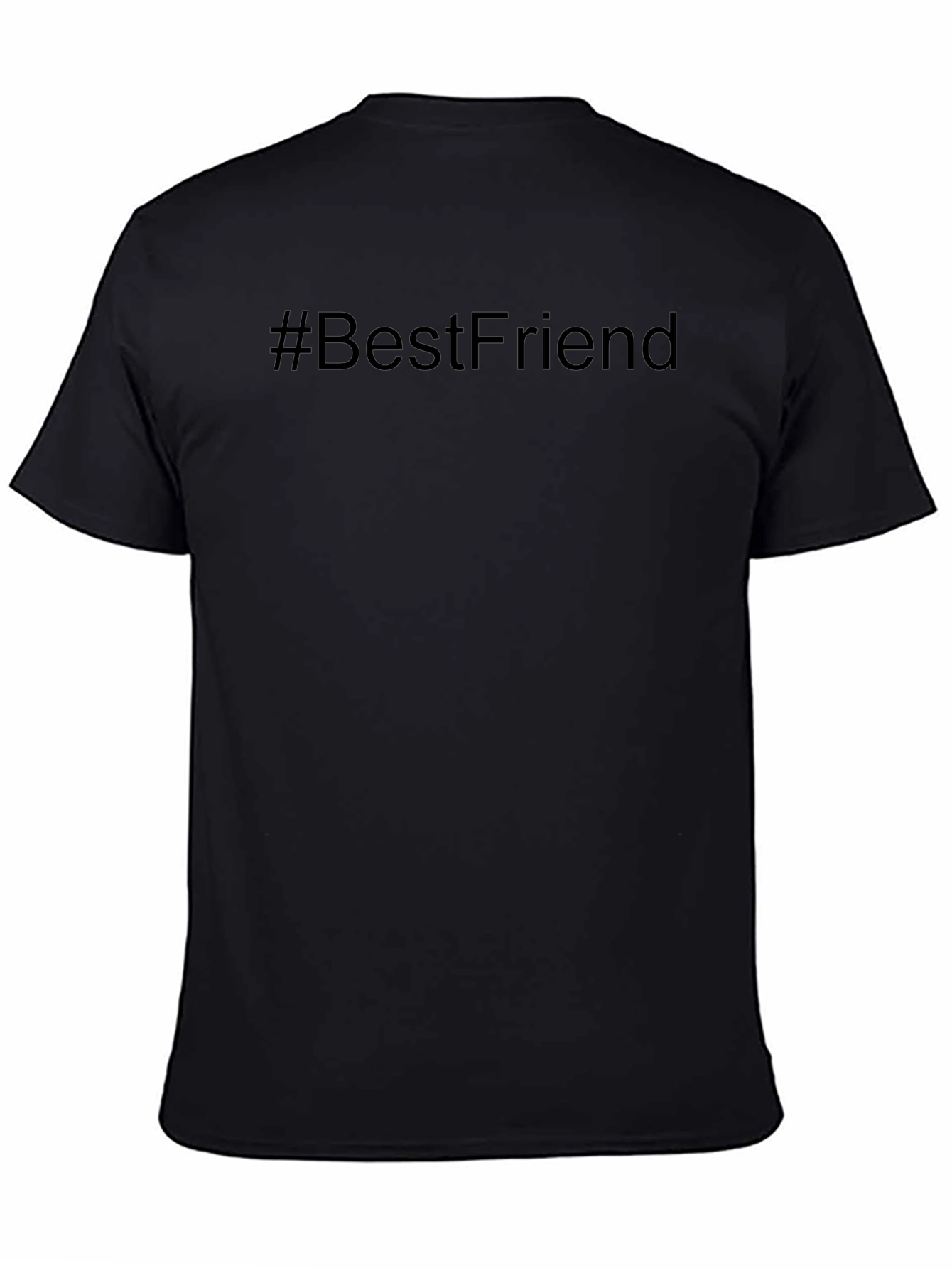 #BestFriend Black Crew Neck T-Shirt