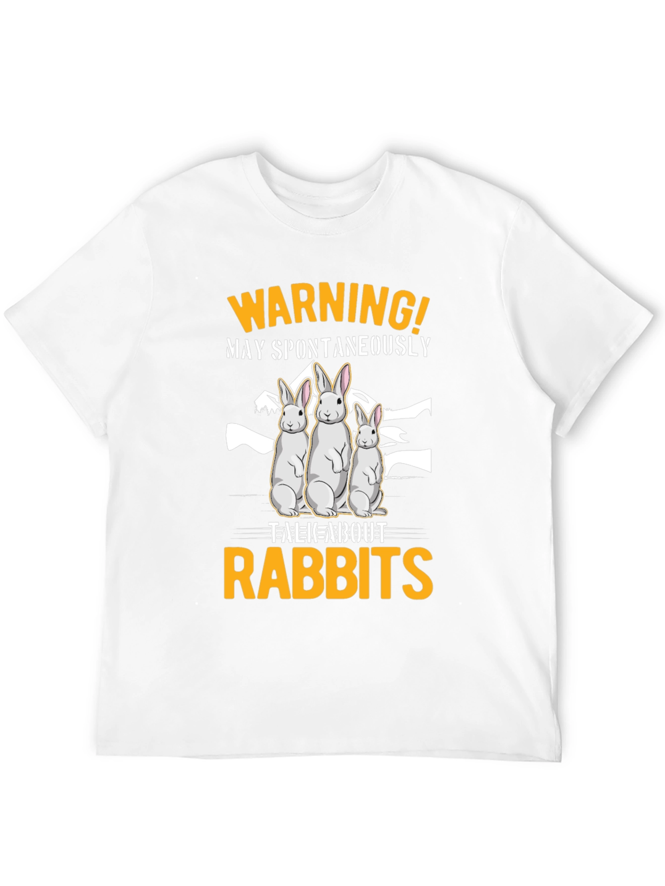 Warning! May Spontaneously Talk About Rabbits Black T-Shirt