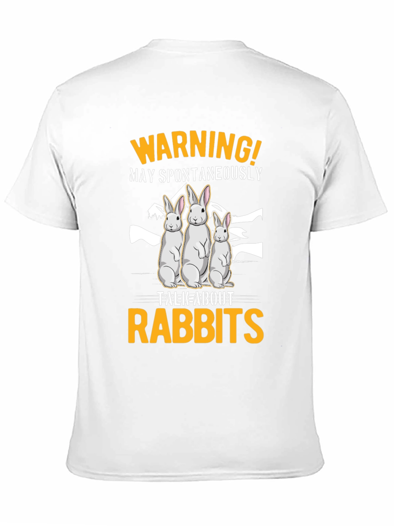 Warning! May Spontaneously Talk About Rabbits Black T-Shirt