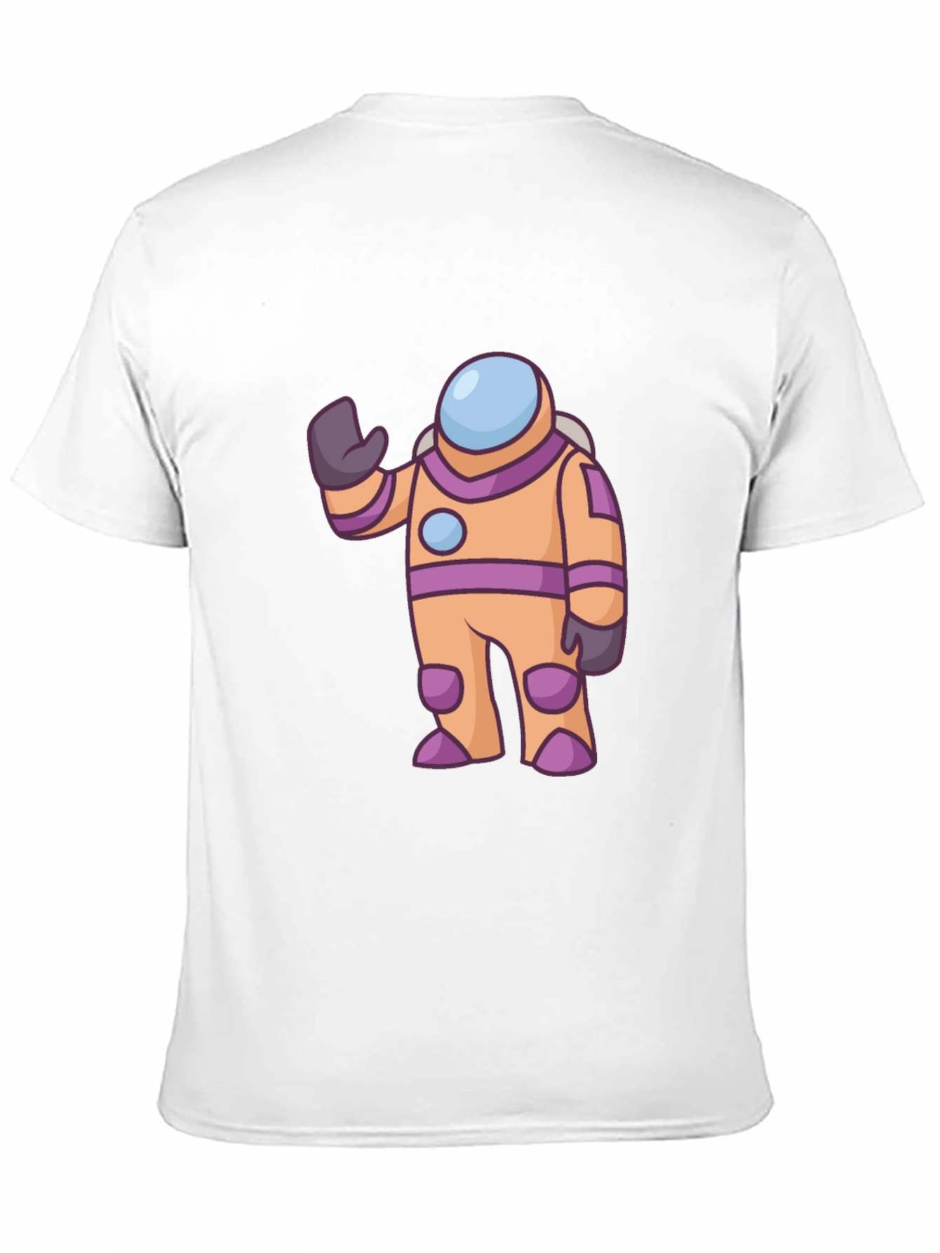 Astronaut Cartoon Graphic Tee - Black Cotton T-Shirt