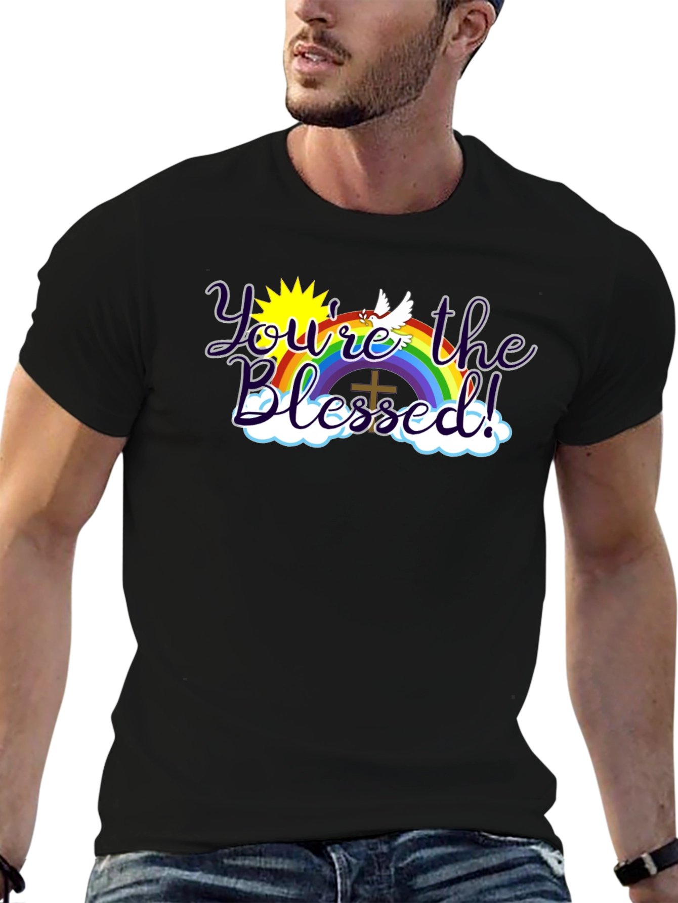 Youre the Blessed! Christian Rainbow Graphic T-Shirt