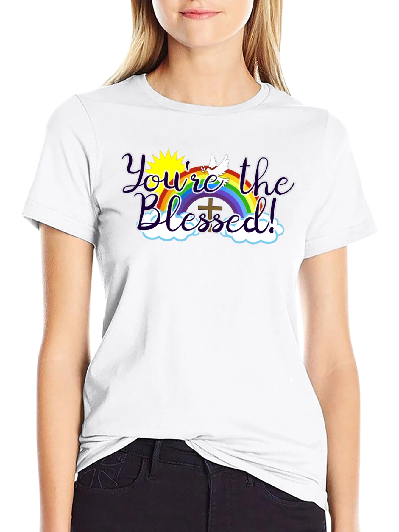 Youre the Blessed! Christian Rainbow Graphic T-Shirt