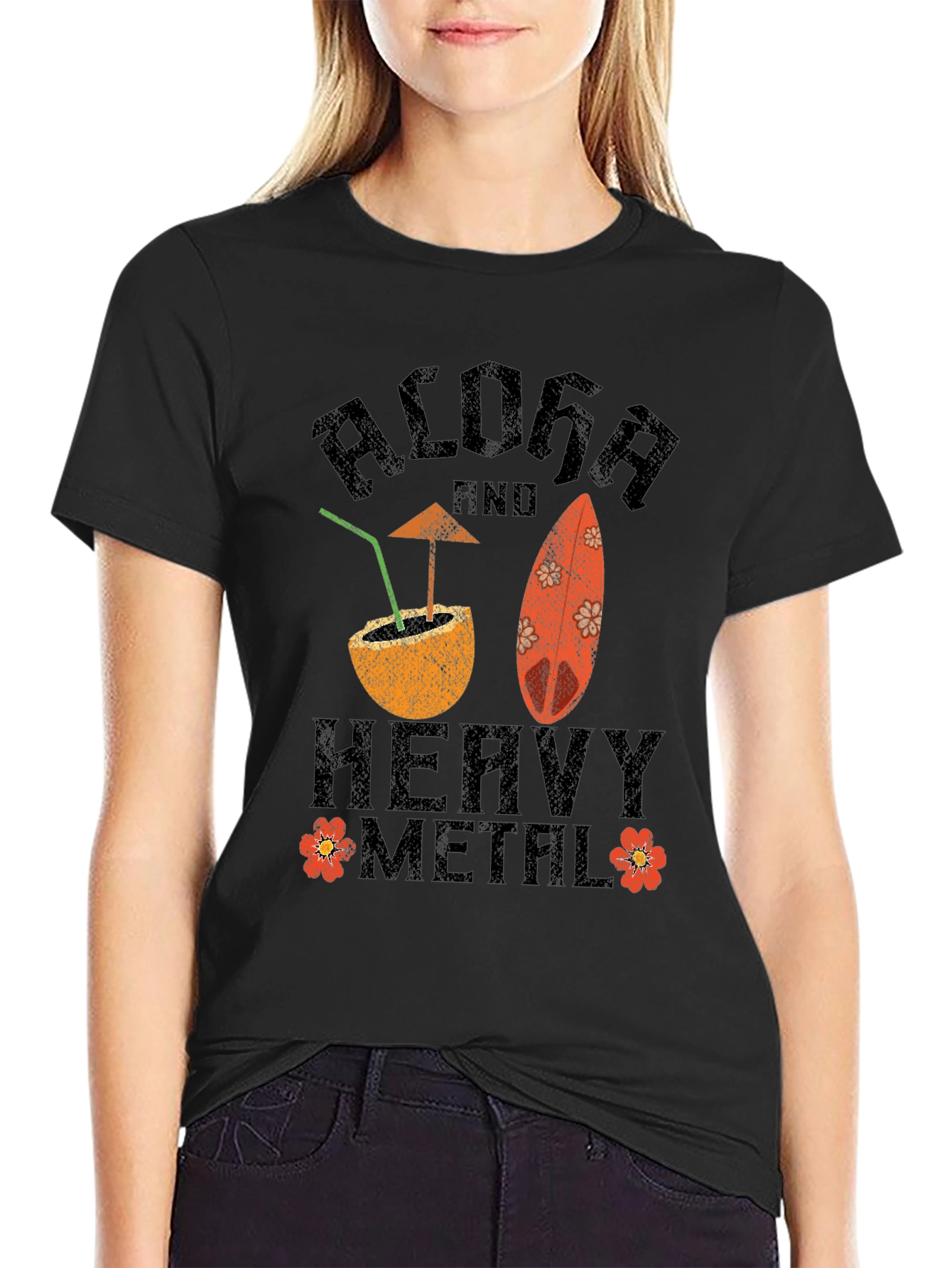 Aloha and Heavy Metal Graphic T-Shirt
