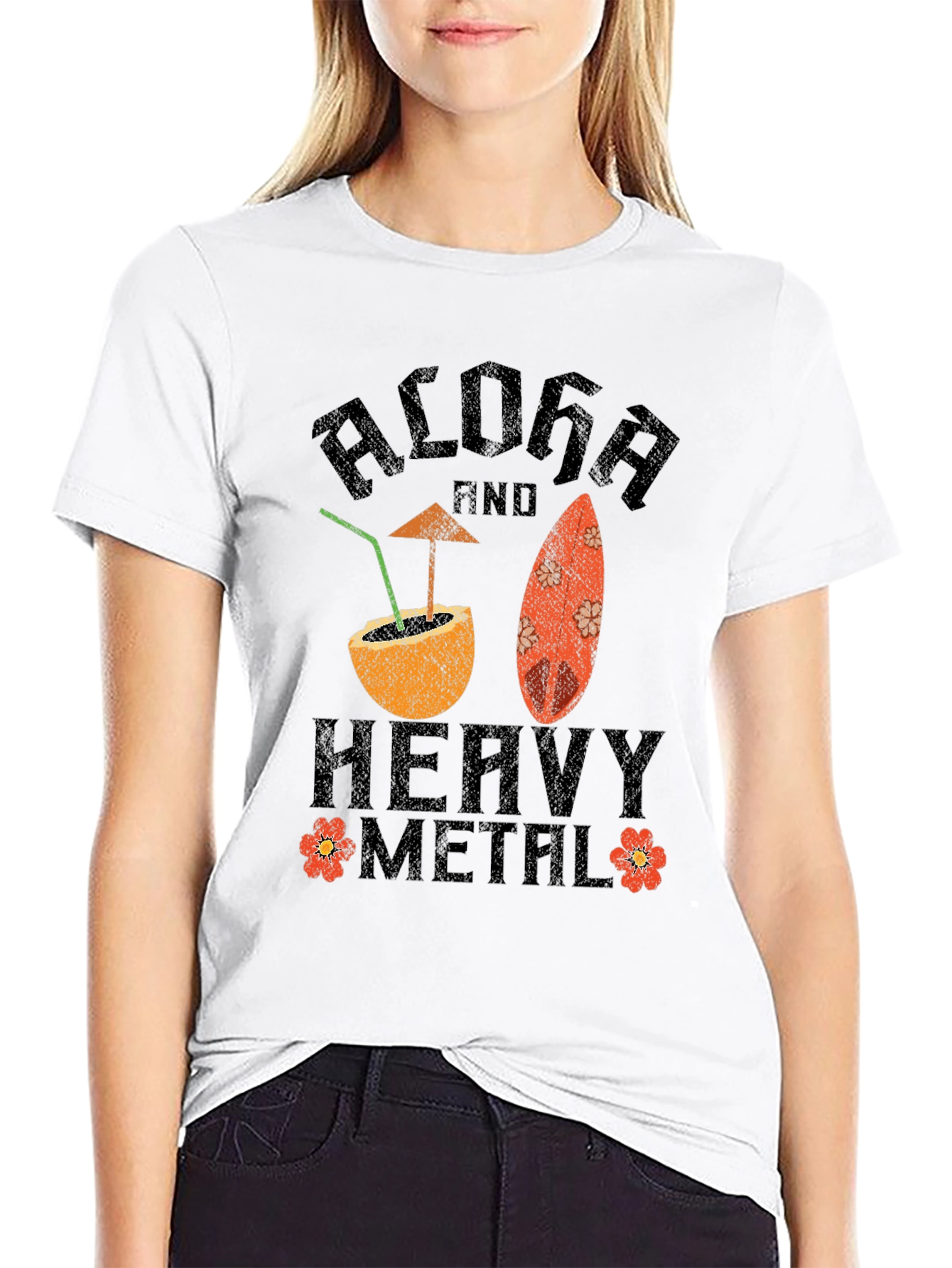 Aloha and Heavy Metal Graphic T-Shirt