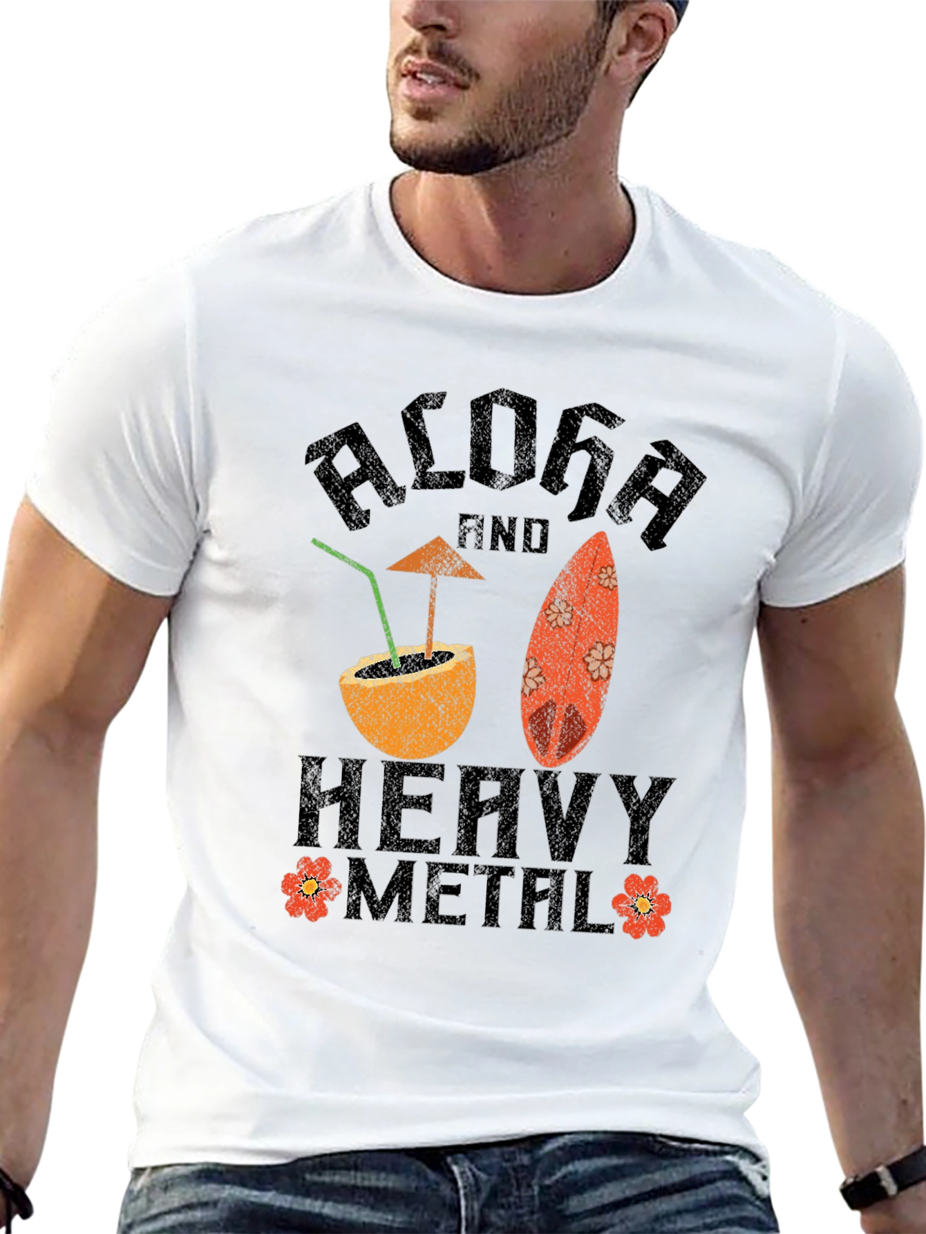 Aloha and Heavy Metal Graphic T-Shirt