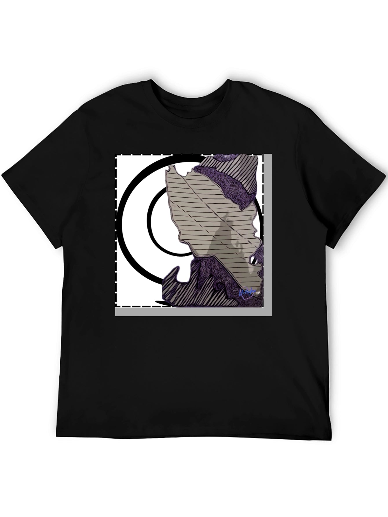 Abstract Graphic Print Black T-Shirt
