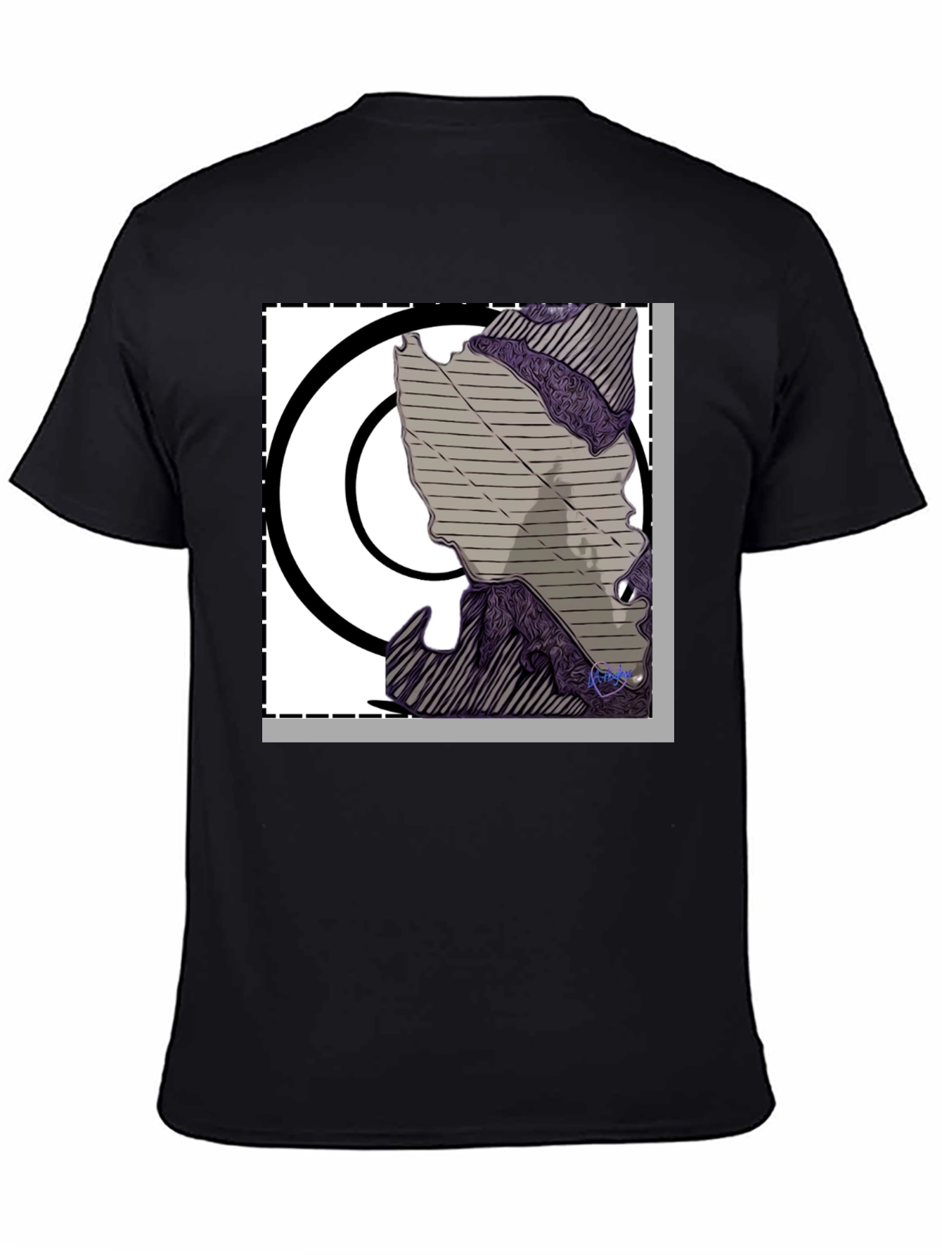 Abstract Graphic Print Black T-Shirt
