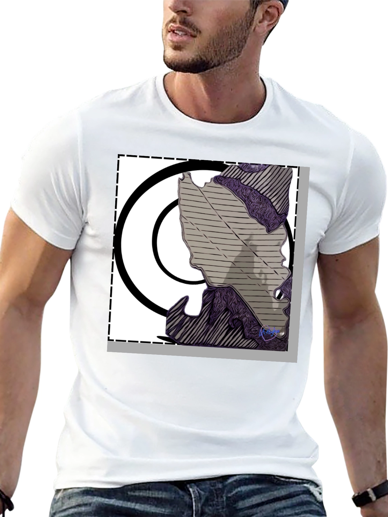 Abstract Graphic Print Black T-Shirt