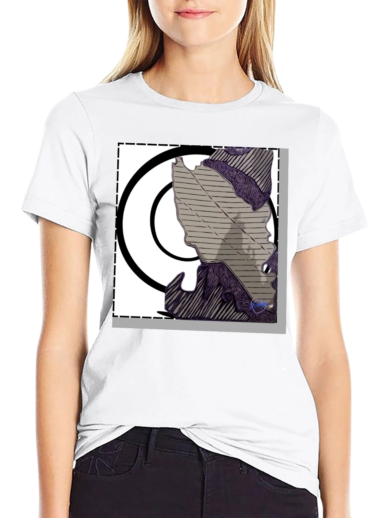Abstract Graphic Print Black T-Shirt