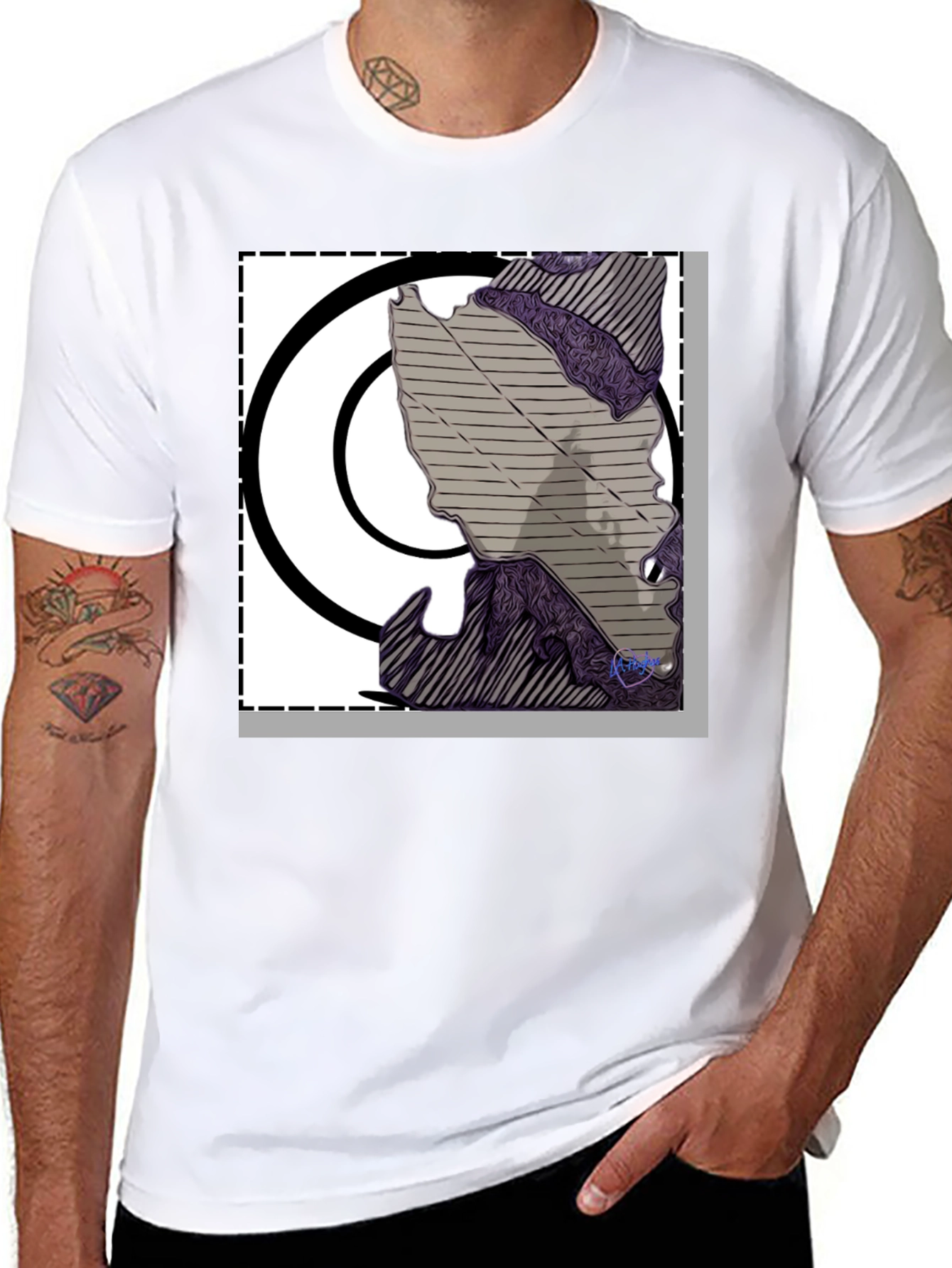 Abstract Graphic Print Black T-Shirt