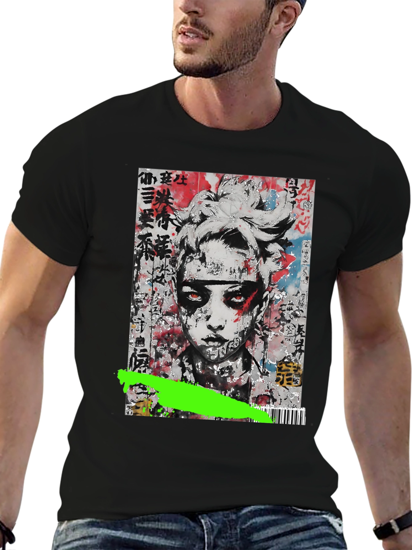 Abstract Graphic Tee - Black