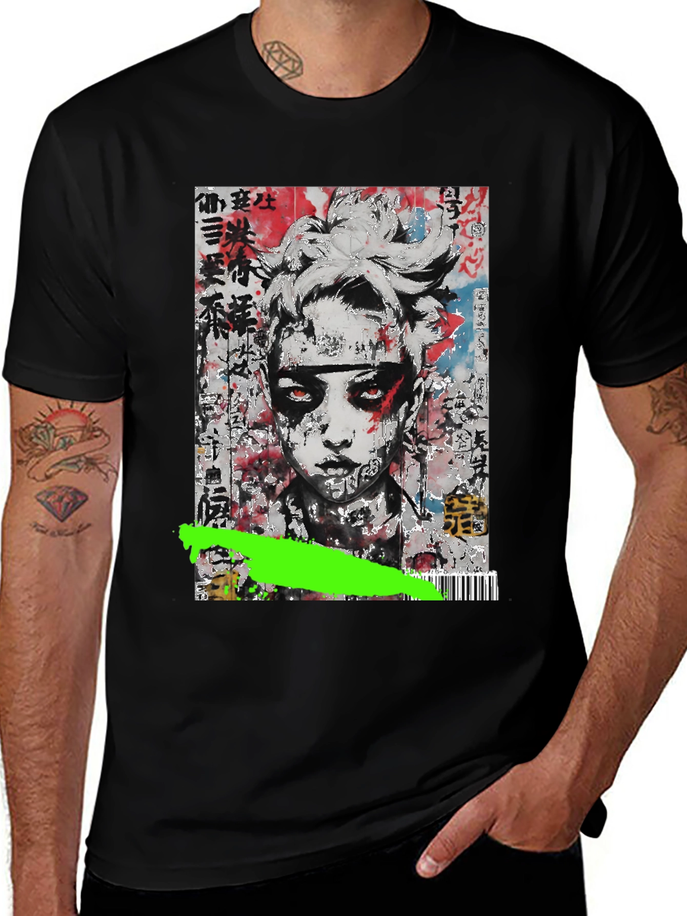 Abstract Graphic Tee - Black