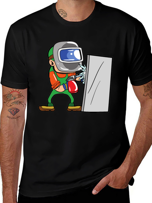 Welder Cartoon Graphic T-Shirt