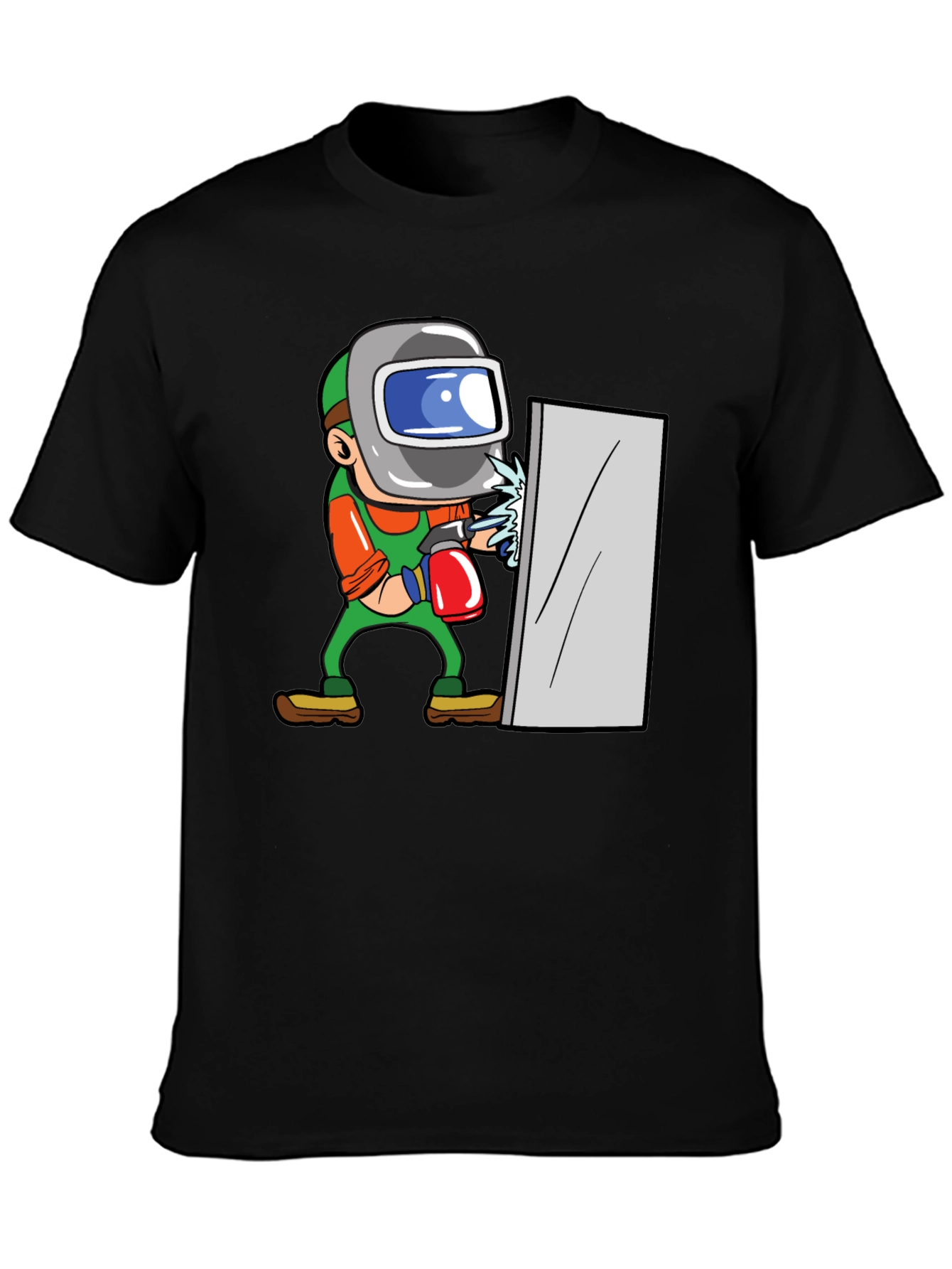 Welder Cartoon Graphic T-Shirt