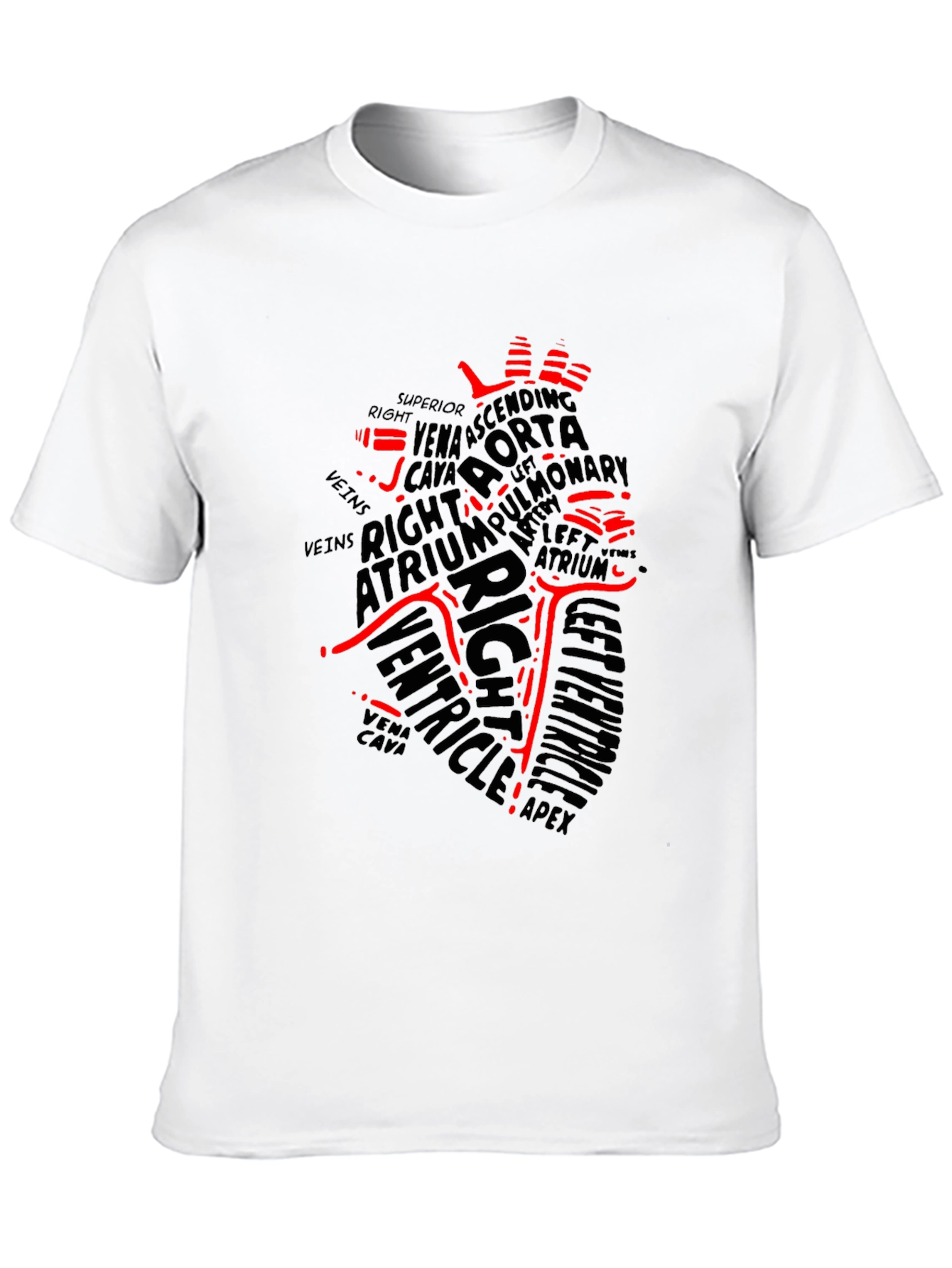 Anatomical Heart Word Art T-Shirt - Black