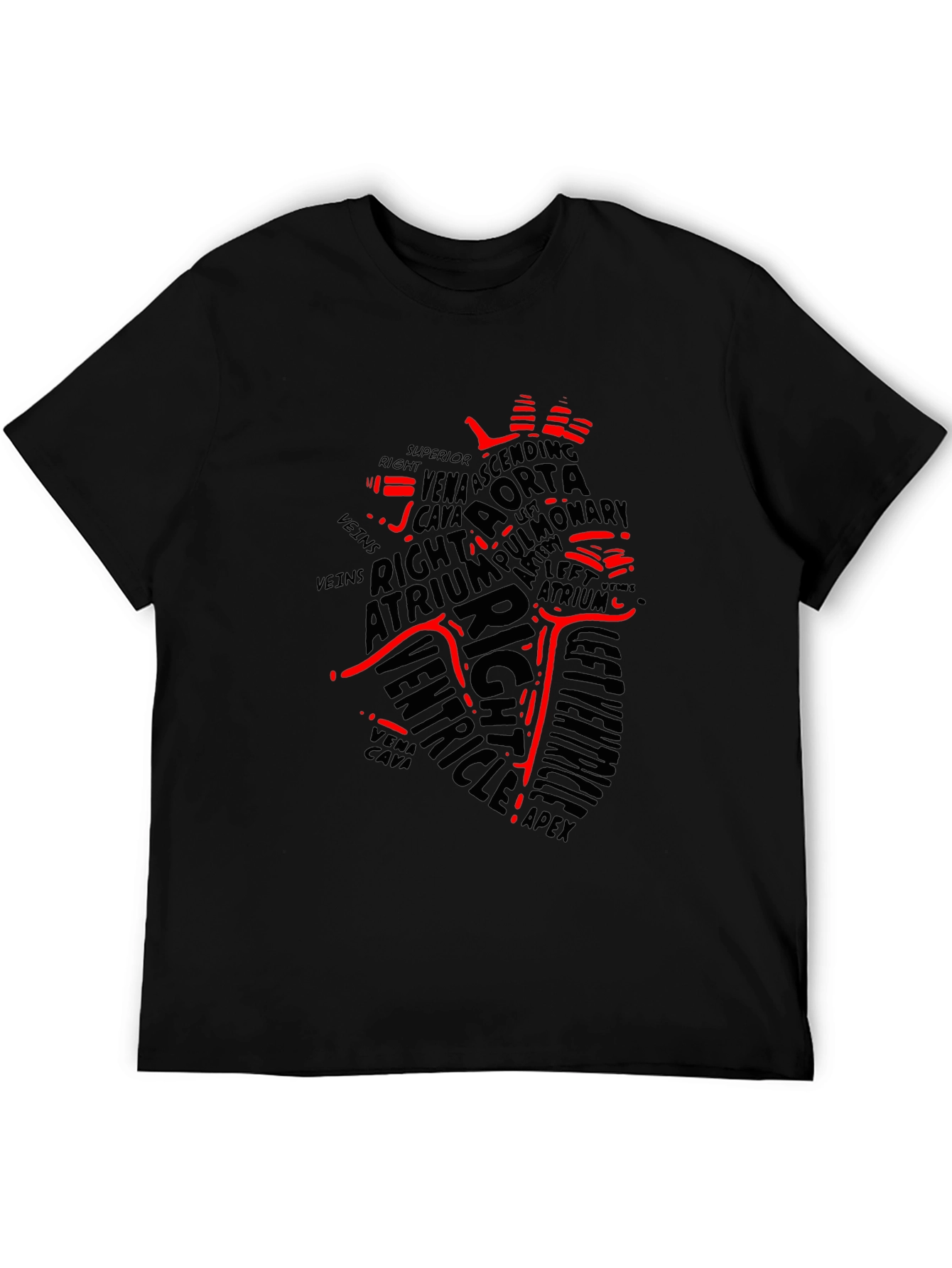 Anatomical Heart Word Art T-Shirt - Black