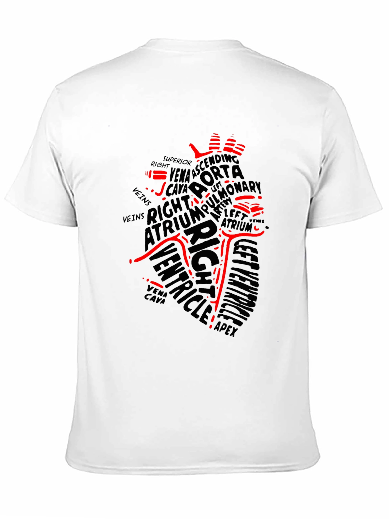 Anatomical Heart Word Art T-Shirt - Black