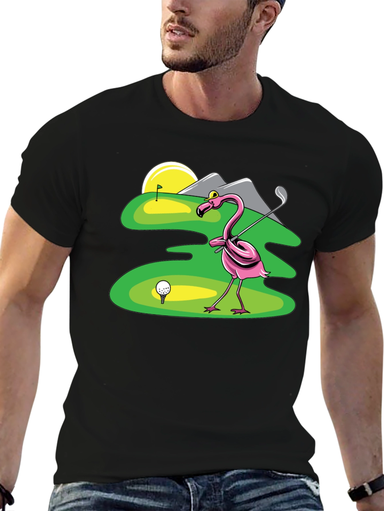 Flamingo Golfer T-Shirt - Funny Golf Tee