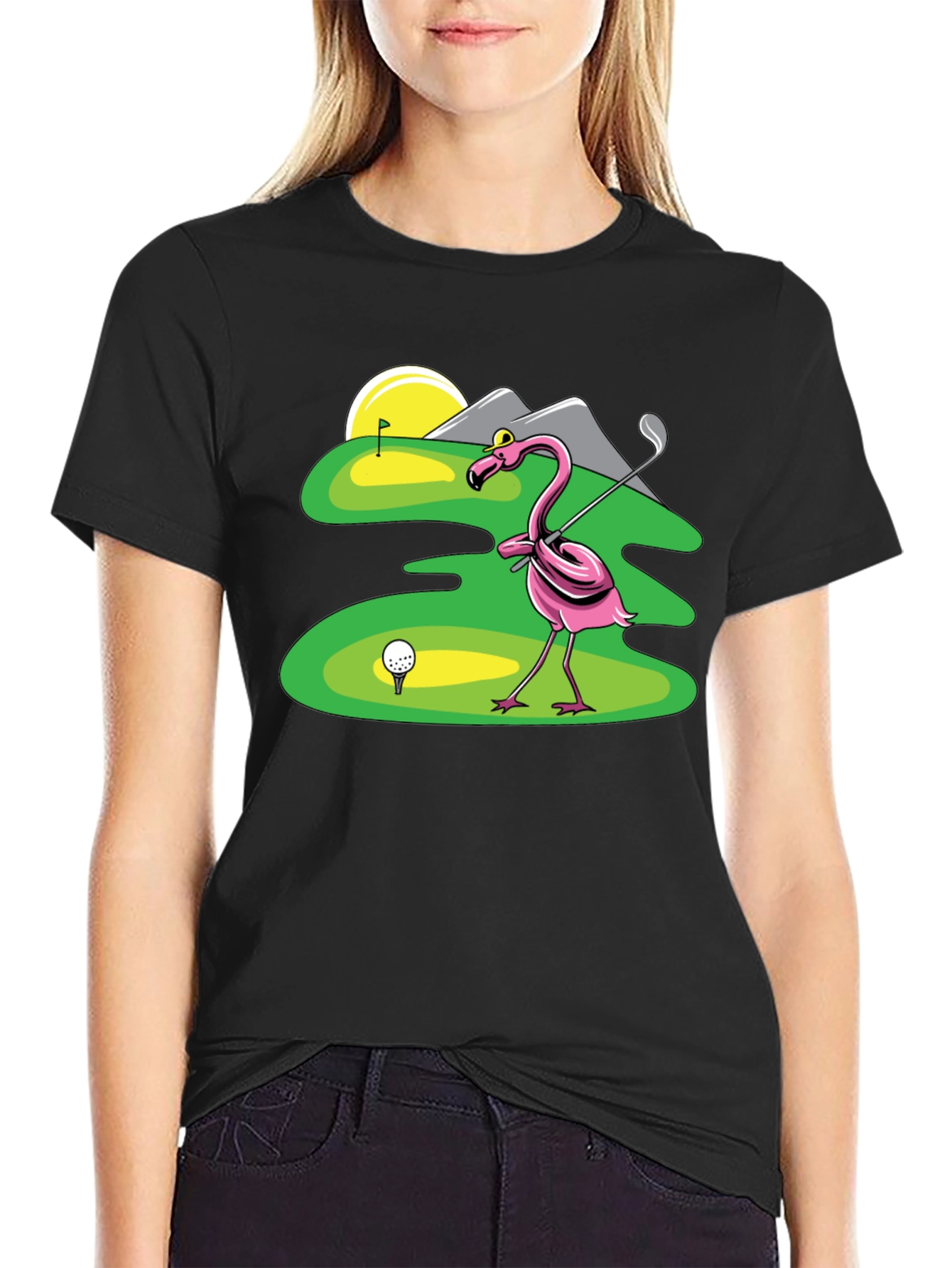 Flamingo Golfer T-Shirt - Funny Golf Tee