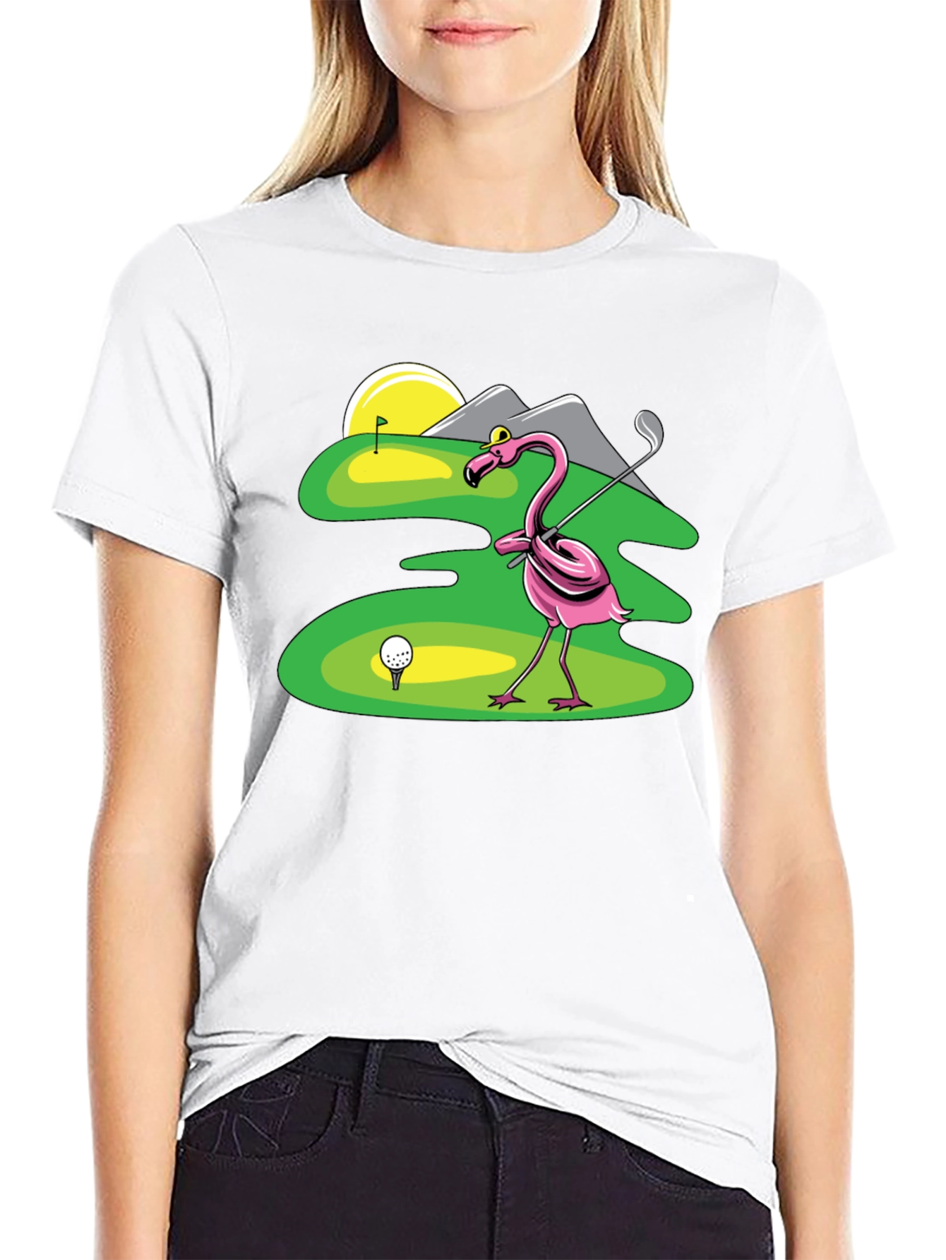 Flamingo Golfer T-Shirt - Funny Golf Tee